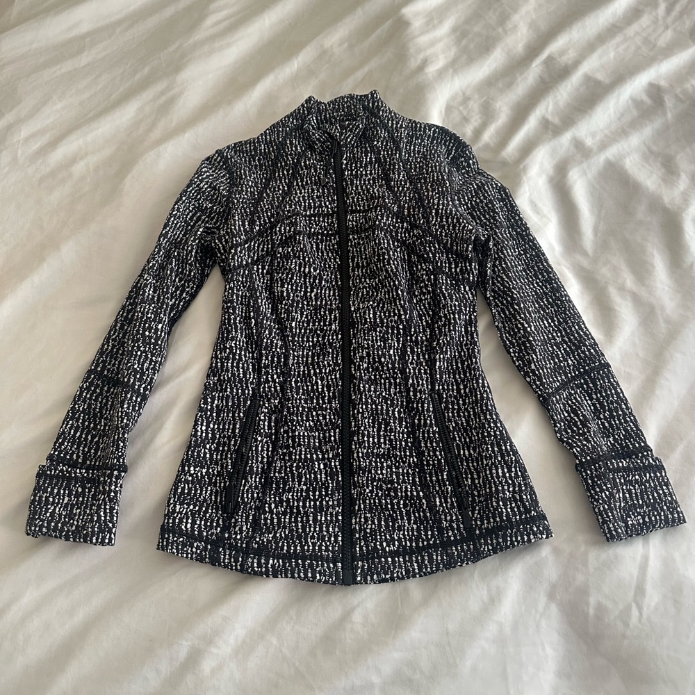 Lululemon Define Jacket Knotted Jacquard Black White Size 4 (Originally $118)